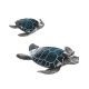 Διακοσμητικό Θαλάσσια Χελώνα Μπλε/Ασημί Polyresin 10x10x4cm