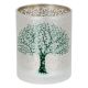  Φανάρι Κυλινδρικό Δέντρο Μοτίφ Γυάλινα Πράσινο Λευκό D10X13Cm D10X13Cm