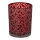  Φανάρι κυλινδρικό μοτίβο καρδιάς γυάλινα σκεύη κόκκινο D10X13Cm D10X13Cm