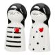  Figure Cat Porcelain White 2 Assorted 6X5X12Cm 6X5X12Cm