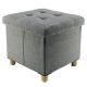 Πουφ Με Ξύλινα Πόδια Γκρι 38x38x34cm