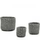 Σετ Καλάθια Στρογγυλά Γκρι Χαρτόσχοινο 17.5x15x12.5CM 3Τμχ