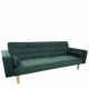 Καναπές Κρεβάτι Τριθέσιος ArteLibre AUBREY Πράσινο Ύφασμα 224x88x84cm