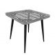 Τραπέζι Κήπου ArteLibre CALI Γκρι/Μαύρο Μέταλλο/Rattan/Γυαλί 80x80x78cm