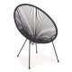 Πολυθρόνα ArteLibre Rattan Saturn Μαύρο 72x78x89cm