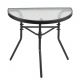 Τραπέζι Κήπου Ημικυκλικό ArteLibre CELESTIAL Μαύρο Μέταλλο/Γυαλί 70x40x65cm