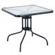 Τραπέζι Κήπου ArteLibre MARS Μαύρο Μέταλλο/Γυαλί 80x80x70cm