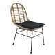 Καρέκλα Κήπου ArteLibre ACCIUS Φυσικό/Μαύρο Μέταλλο/Rattan 49x56x84cm