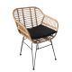 Καρέκλα Κήπου ACTORIUS Φυσικό/Μαύρο Μέταλλο/Rattan 57x53x81cm
