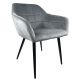 Καρέκλα Τραπεζαρίας ArteLibre GRAHAM Γκρι/Μαύρο Βελούδο/Μέταλλο 57x43x82cm