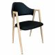 Καρέκλα Τραπεζαρίας ArteLibre SOLANA Μαύρο/Φυσικό PU/Μέταλλο 51x51x81cm