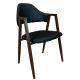 Καρέκλα Τραπεζαρίας ArteLibre SOLANA Μαύρο/Καρυδί PU/Μέταλλο 51x51x81cm