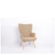 Πολυθρόνα ArteLibre LIRA Μπεζ Ύφασμα Κοτλέ/Ξύλο 94.5x64x70.5cm