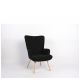 Πολυθρόνα ArteLibre LIRA Μαύρο Ύφασμα Κοτλέ/Ξύλο 94.5x64x70.5cm