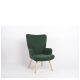 Πολυθρόνα ArteLibre LIRA Πράσινο Ύφασμα Κοτλέ/Ξύλο 94.5x64x70.5cm