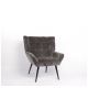 Πολυθρόνα ArteLibre TIVA Γκρι Σκούρο Ύφασμα Σενίλ/Μέταλλο 84x78x77cm