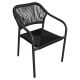 Πολυθρόνα Κήπου ArteLibre MOOREA Ανθρακί Αλουμίνιο/Rattan 58x56x79cm