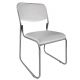 Καρέκλα Επισκέπτη FLEXVISIT Λευκό/Χρώμιο PU/Μέταλλο 40x41x81cm