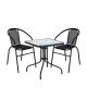 Σετ Τραπεζαρία Κήπου ArteLibre MARS Μέταλλο Μαύρο/Γκρι Με 2 Πολυθρόνες