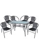Σετ Τραπεζαρία Κήπου ArteLibre SUN Μέταλλο Γκρι/Μαύρο Με 6 Πολυθρόνες 14990107