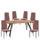 Σετ Τραπεζαρία (6+1) ArteLibre AOSA Μαύρο/Σάπιο Μήλο/Honey Maple Μέταλλο/MDF/Βελούδο 160x90x76cm 14990410