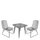 Σετ Τραπεζαρία Κήπου ArteLibre CALI Γκρι/Μαύρο Μέταλλο/Rattan/Γυαλί Με 2 Καρέκλες 14990454