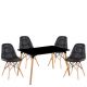 Σετ Τραπεζαρία (4+1) ArteLibre OWLET Μαύρο/Φυσικό PVC/Ξύλο/MDF 120x80x74cm
