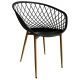 Καρέκλα Κήπου ArteLibre BALI Μαύρο/Φυσικό PP/Μέταλλο 62x42x82cm