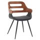 Καρέκλα Επισκέπτη ArteLibre HARMADA Μαύρο/Καφέ Ξύλο/PU/Μέταλλο 52x57.5x77cm