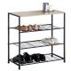 Παπουτσοθήκη ArteLibre MAGGIE Με 3 Ράφια Δρυς/Μαύρο Μοριοσανίδα/Μέταλλο 63x30x63cm