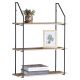 Ραφιέρα Τοίχου ArteLibre OLVAN Δρυς/Μαύρο MDF/Μέταλλο 65x20x80cm