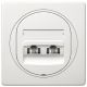 EON Double telephone socket 2xRJ12 6/4 Cat 3, white