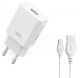 XO L127 USB-A QC18W Φορτιστής Γρήγορης Φόρτισης με Type-C Καλώδιο