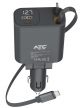 ATC-CA16 Φορτιστής Αυτοκινήτου 45W USB-A & Type-C με Επεκτεινόμενο Καλώδιο Lightning & Type-C 