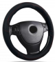 Δερμάτινο κάλυμμα τιμονιού 38 cm - Black -  carbon με κόκκινες ραφές - 1 τμχ.
