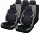 Καλύμματα καθισμάτων αυτοκινήτου - σχέδιο 19121 - μαύρο / γκρι χρώμα - σετ 9 τεμαχίων