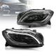 Φανάρια εμπρός Mercedes ML W166 (2011-2016) led , μαύρα , με λάμπες (Η9) - σετ 2τμχ.