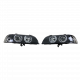 Φανάρια εμπρός BMW E39 (1995-2000) angel eyes - μαύρα , χειρ.ρύθμιση , χωρίς λάμπες (Η7) - σετ 2τμχ.