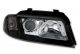 Φανάρια εμπρός για Audi A4 (1999-2001) - μαύρα , με λάμπες (Η7) - σετ 2τμχ.