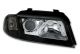 Φανάρια εμπρός Audi A4 (1999-2001) - μαύρα , χωρίς λάμπες (Η7) - σετ 2τμχ.