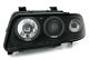 Φανάρια εμπρός Audi A4 (1995-1998) angel eyes -μαύρα , με λάμπες (Η1) - σετ 2τμχ.