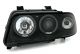 Φανάρια εμπρός Audi A4 (1995-1998) angel eyes -μαύρα , με λάμπες (Η1) - σετ 2τμχ.