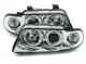 Φανάρια εμπρός Audi A4 (1995-1998) angel eyes - chrome , με λάμπες (Η1) - σετ 2τμχ.