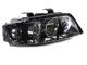 Φανάρια εμπρός Audi A4 B6 (2001-2004) - μαύρα , χωρίς λάμπες (Η1) - σετ 2τμχ.