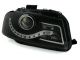 Φανάρια εμπρός led Dayline για Audi A3 (2003-2008) - μαύρα , με λάμπες (Η9) - σετ 2τμχ.