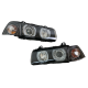 Φανάρια εμπρός angel eyes για Bmw E36 (1991-2000) 4d sedan - μαύρα , χωρίς λάμπες (Η7) - σετ 2τμχ.