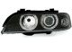 Φανάρια εμπρός BMW E39 (1995-2000) angel eyes - μαύρα , χωρίς λάμπες (Η7/D2S) - σετ 2τμχ.