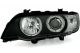 Φανάρια εμπρός BMW X5 E53 (1999-2003) angel eyes - μαύρα , χωρίς λάμπες (Η7) - σετ 2τμχ.
