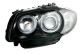 Φανάρια εμπρός BMW E87 / E81 / E82 (2004-2011) angel eyes - μαύρα , χωρίς λάμπες (Η7) - σετ 2τμχ.
