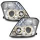Φανάρια εμπρός angel eyes με led για Citroen C2 (2003-2008) - chrome , με λάμπες (Η1) - σετ 2τμχ.
